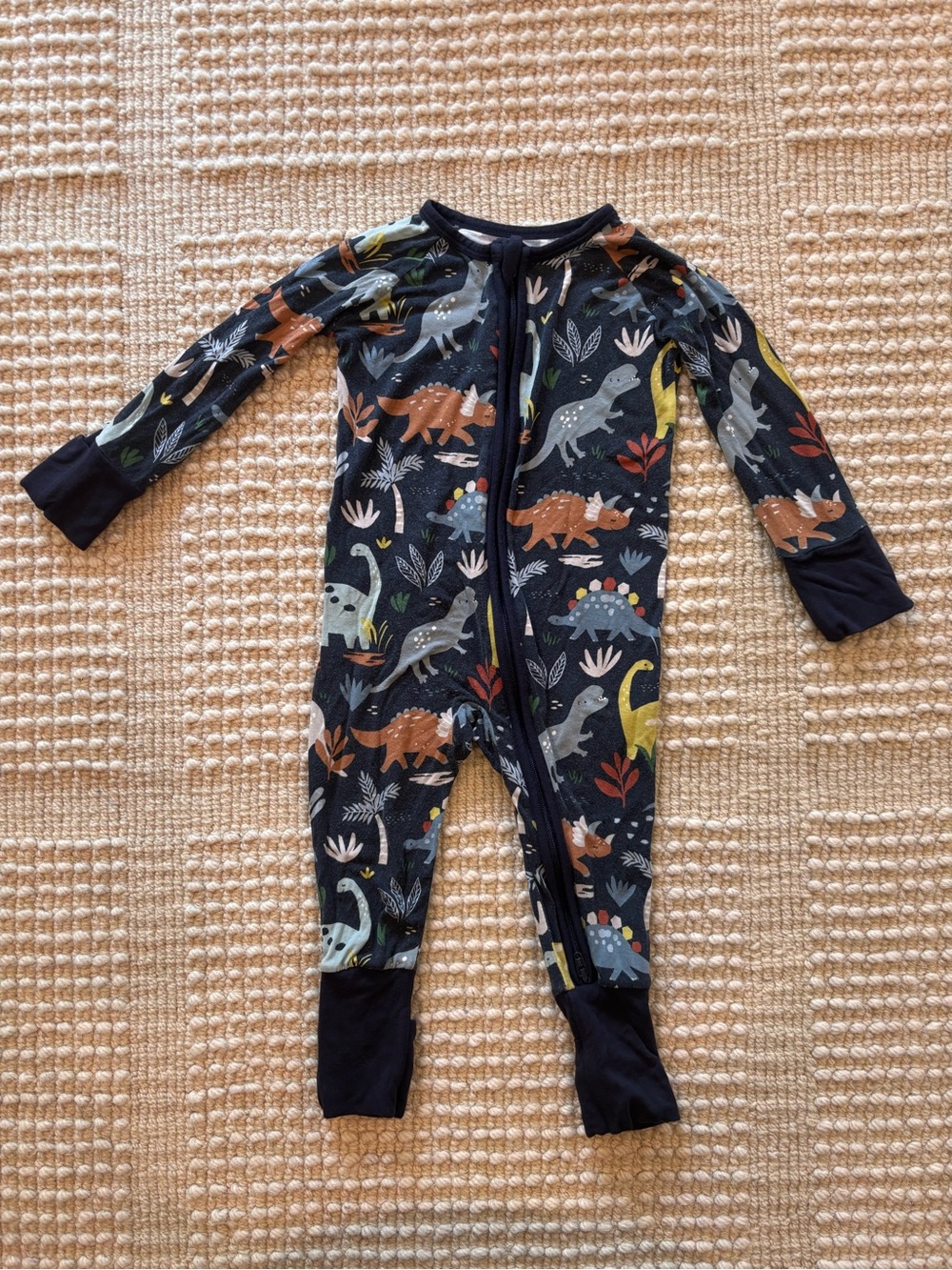 Little Sleepies Navy Jurassic Jungle Zippy 3-6 Months